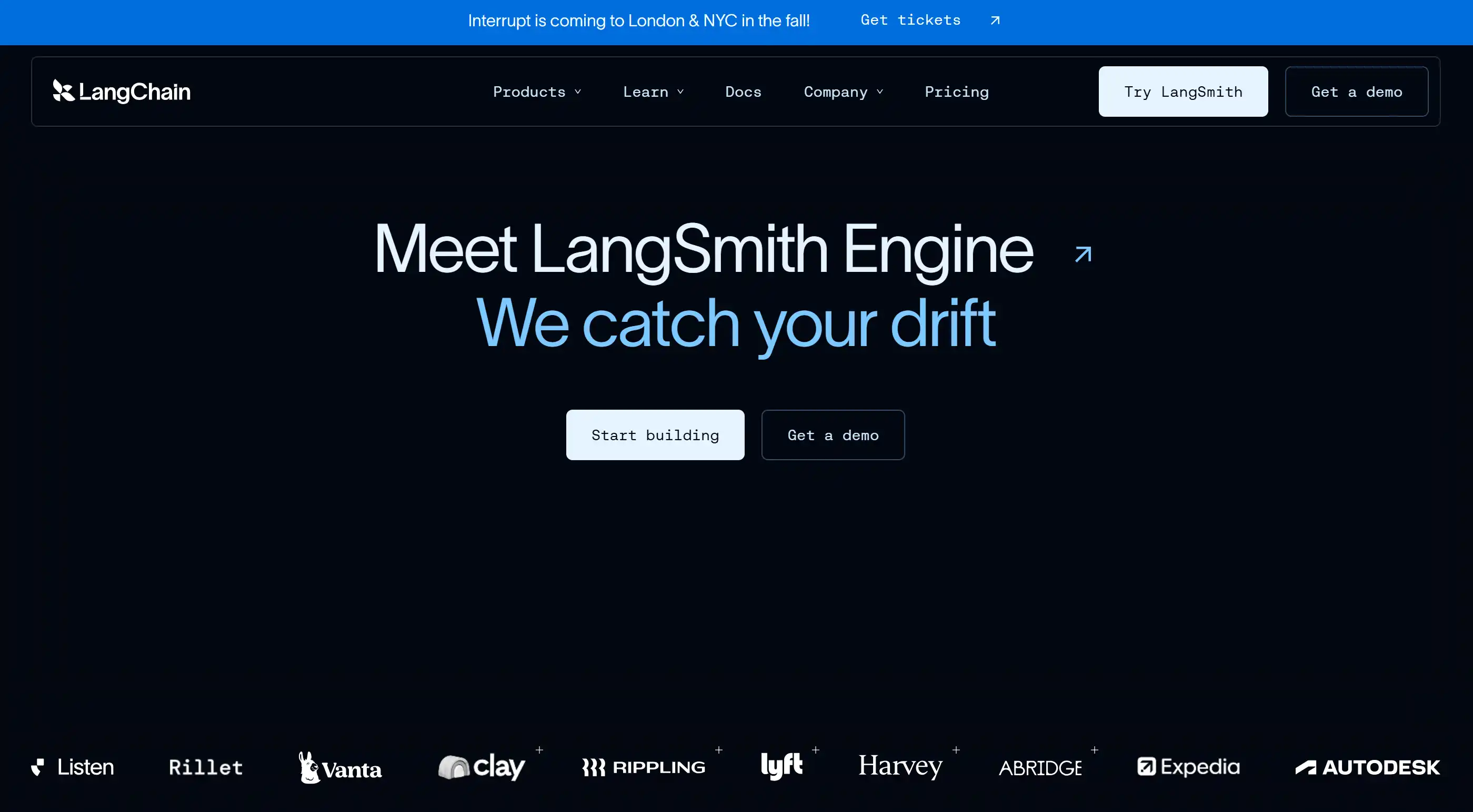 LangChain 产品界面截图