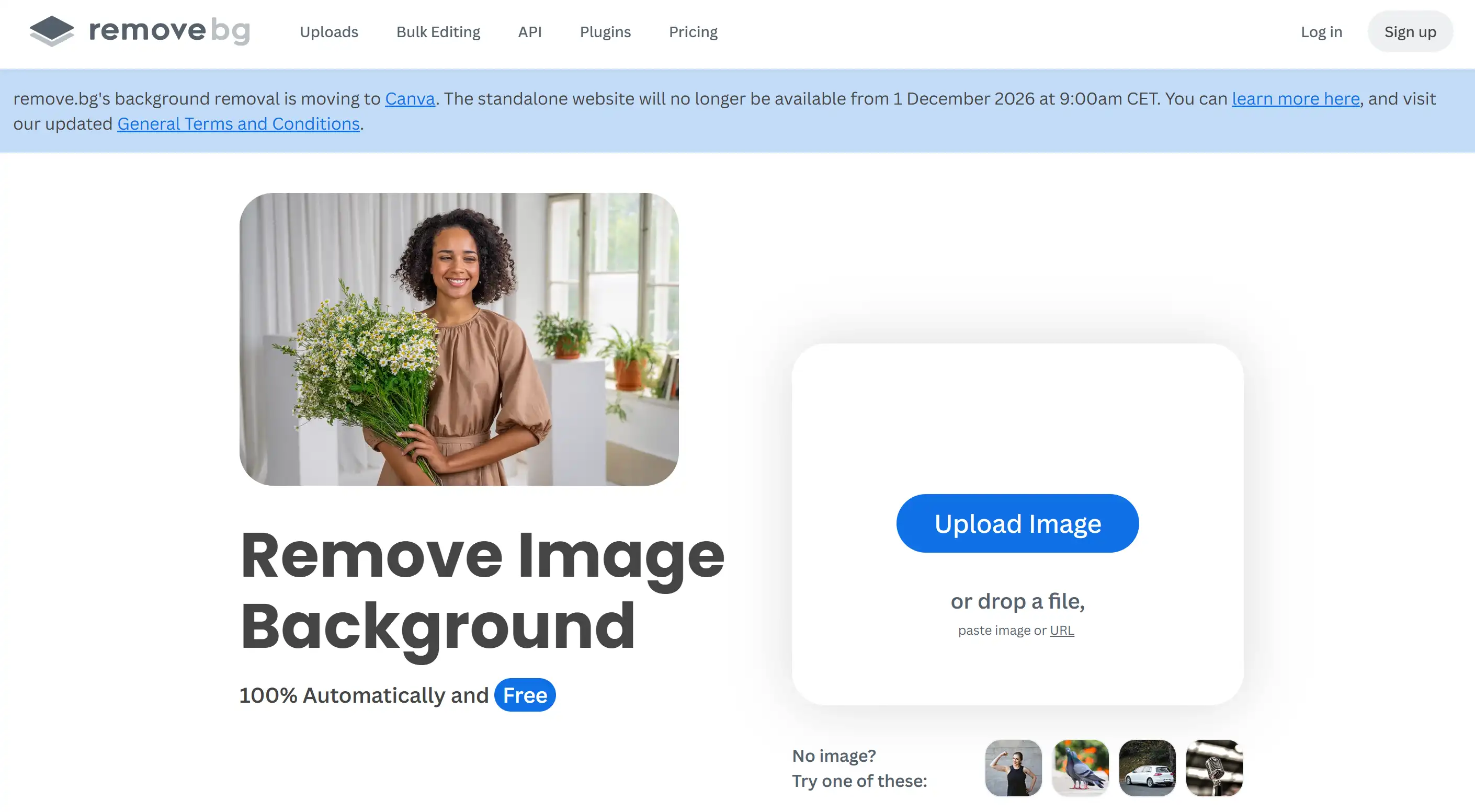 Remove.bg 产品界面截图